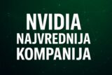 Nvidia najvrednija kompanija grafika sa belim tekstom na zelenoj pozadini